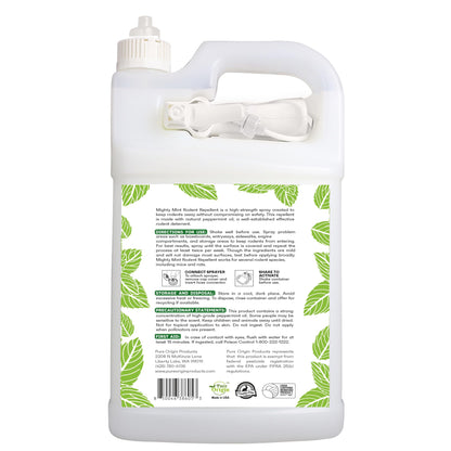 Mighty Mint Peppermint Oil Rodent Repellent Spray with Microfiber Cloth – Natural Indoor & Outdoor Control for Mice and Rats – Plant-Based, Extra-Strong Formula - 1 Gallon (128 oz)
