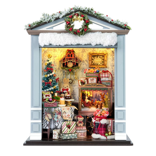 DIY Miniature Christmas House Kit Joyful Gatherings Creative Dollhouse Building Set Holiday Home Decor Craft for Adults