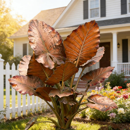 Hardy Elephant Ear Plant Bulbs | Tropical Colocasia for Home Garden & Outdoor Patio Landscaping (4)