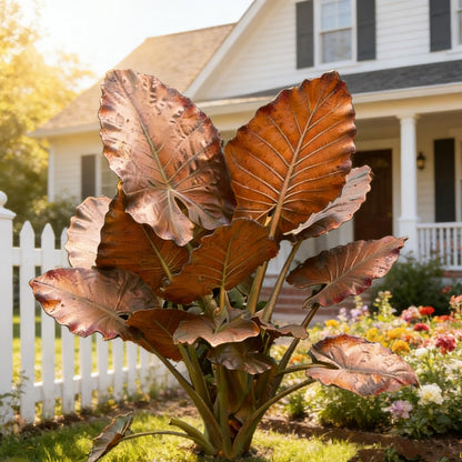 Hardy Elephant Ear Plant Bulbs | Tropical Colocasia for Home Garden & Outdoor Patio Landscaping (6)
