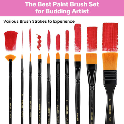 59pcs Acrylic Paint Set - Art Supplies Kit With 24 Non-Toxic Paints, Easel, Brushes, Canvas for Kids, Artists and Beginners, Pink