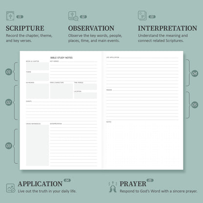 Verveorig Bible Study Journal for Women & Men, Church Notes Prayer Journal Bible Notebook for Note Taking, Bible Study Guide/Supplies/Gifts/Accessories (Brown, A5 (5.8" x 8.3"))