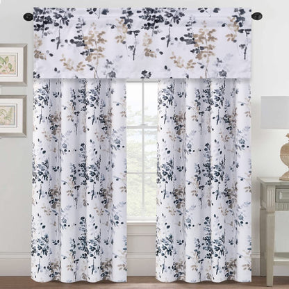 H.VERSAILTEX Valance for Kitchen Windows/Bathroom/Living Room/Bedroom Blackout Window Valance Thermal Insulated Rod Pocket Valance Curtains, 52" W x 18" L, 1 Panel, Bluestone and Taupe