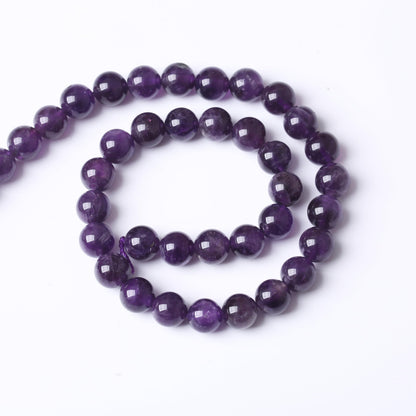 Natural Amethyst Stone Beads for Jewelry Making DIY Bracelet Necklace Jewelry Making 1 Strand 15.5inch 35PCS 10MM