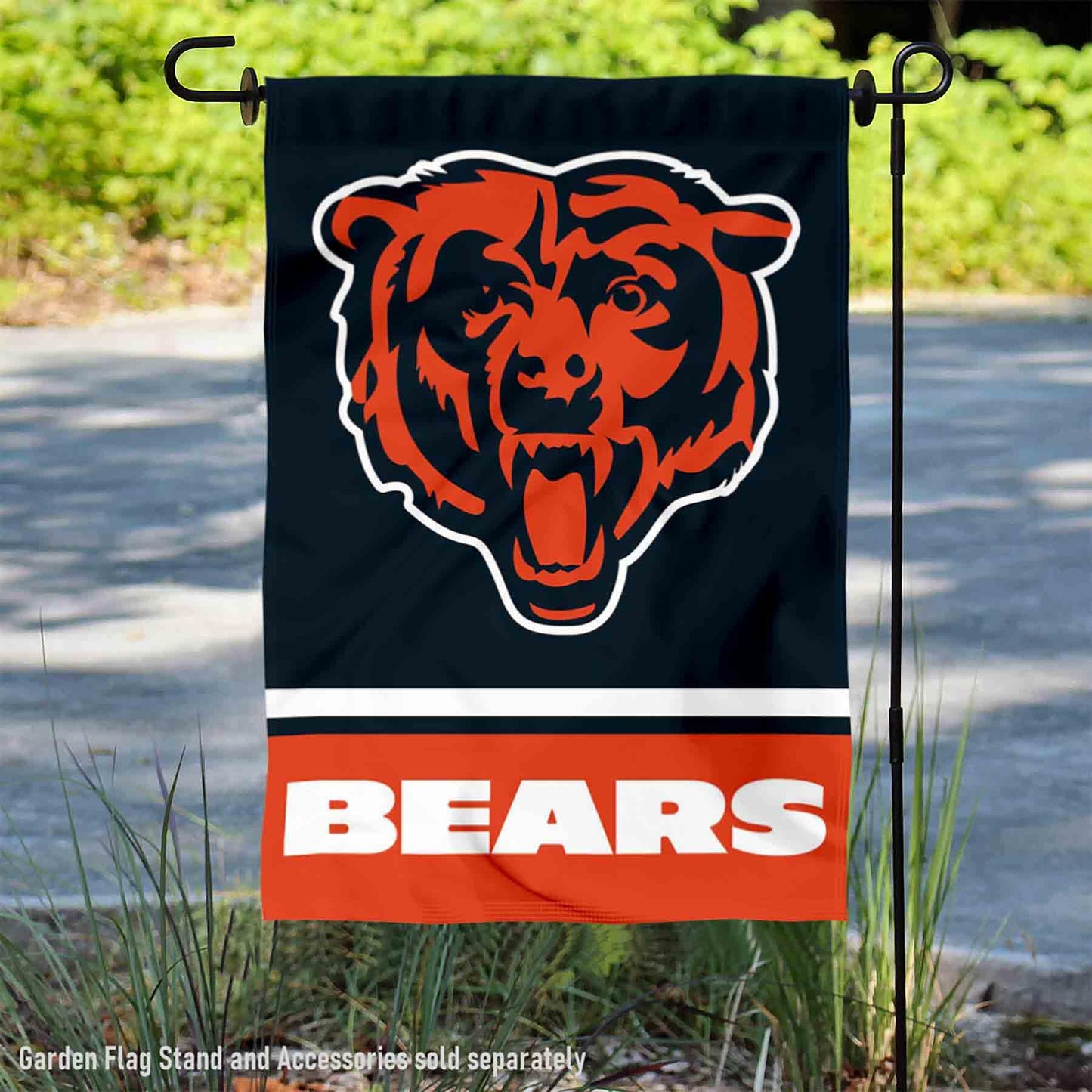 Chicago Bears Bear Head Logo Double Sided Garden Flag