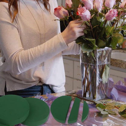 KIMOBER 10PCS 8" Large Round Floral Foam Bricks,Wet Green Foam Blocks for Flower Arrangement,Wedding Decoration