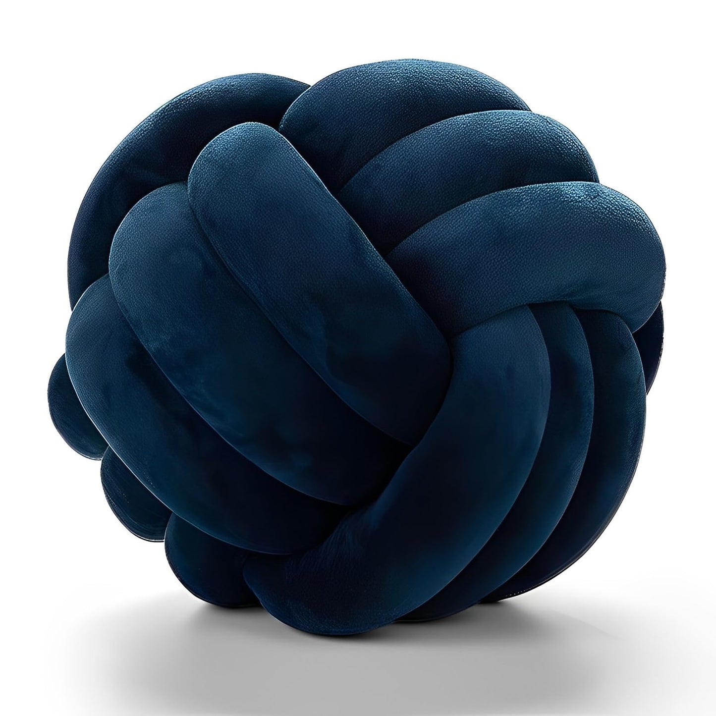 PUXU Knot Pillow Ball Round Cushion Pillows, Children Room Decoration Plush Toys Calming Stress Relief Toy (Dark Blue,11in/28cm)