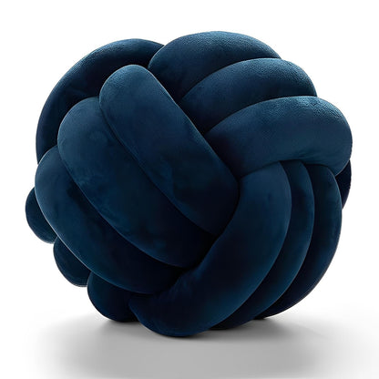 PUXU Knot Pillow Ball Round Cushion Pillows, Children Room Decoration Plush Toys Calming Stress Relief Toy (Dark Blue,11in/28cm)