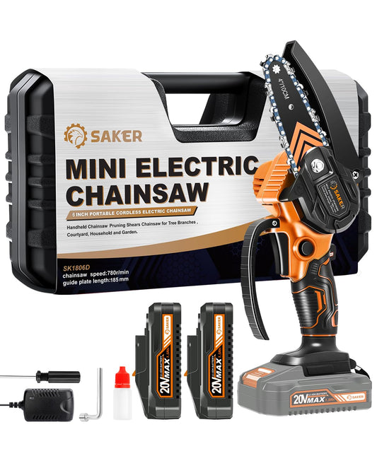 Saker Mini Chainsaw,2025 New Upgrade Portable Electric Chainsaws Cordless,Small Handheld Chain Saw Pruning Shears Chain Saws for Tree Branches,Courtyard and Garden