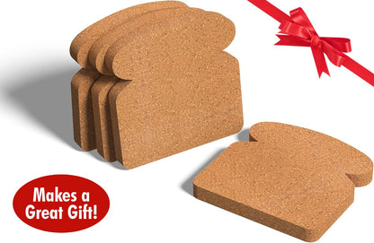 ELIKAI Cork Coasters for Drinks - Funny Coasters for Coffee Table, Absorbent Cork Coaster Set with Holder, Heat-Resistant Hot Pads for Kitchen, Ideal Housewarming and Birthday Gift, Set of 4