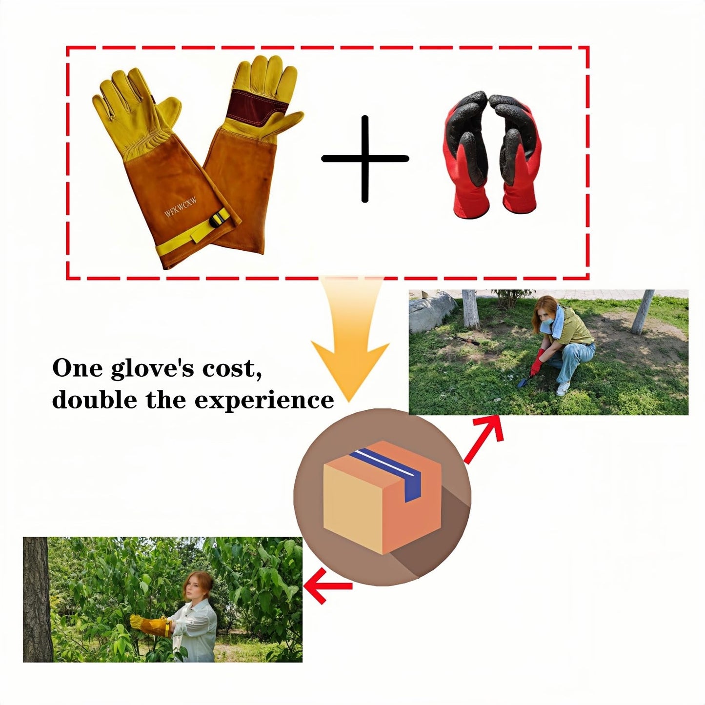 wfkwcxw Heavy Duty Cowhide Gardening Gloves-Thorn Proof & Adjustable-Perfect for Cactus,Roses,Weeding,Snake Handling&Poison Ivy Protection,Yellow, Small