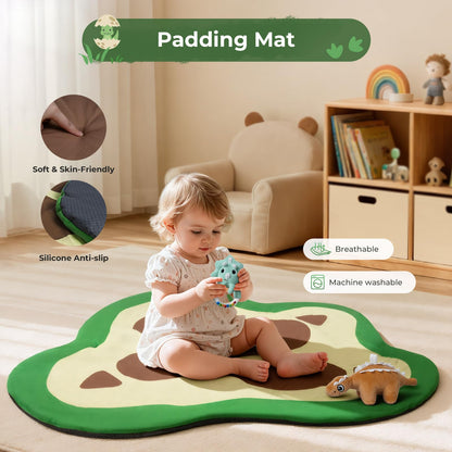bopopo Baby Gym Play Mat, Oversize Dinosaur Claws Shaped Tummy Time Mat with 6 Detachable Baby Activity Toys, Baby Play Mat Promote Motor Skills & Sensory Development, Newborn Infant Essentials Gift