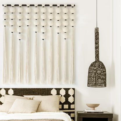 IOWER Large Macrame Wall Hanging Macrame Wall Decor Sphericity Cotton Textile Wall Hanging Boho Wall Decor Art Fiber Yarn Art Handmade 39" Wx39 L