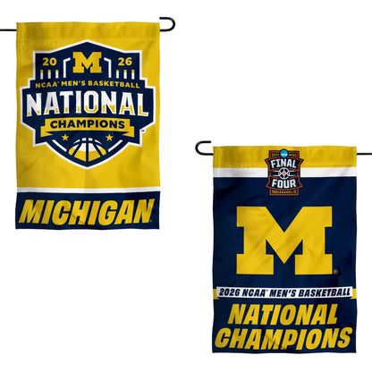 Michigan Team University Wolverines 2026 Basketball National Champions Double Sided Garden Flag