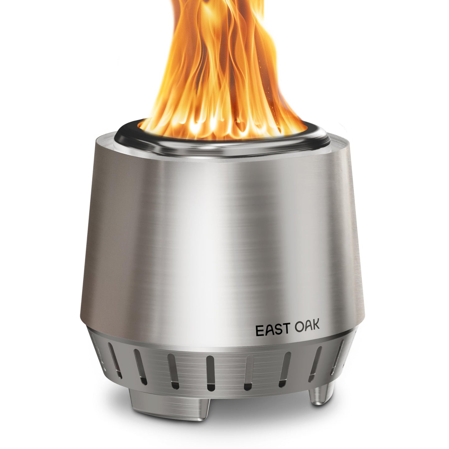 East Oak Fuoco Smokeless Fire Pit 7'' for Patio and Outdoor, 3-in-1 Ash Pan | Portable Wood & Pellet Firepit | Stainless Steel 120% More Efficient Burn | Backyard, Easy Ignition & Compact Design