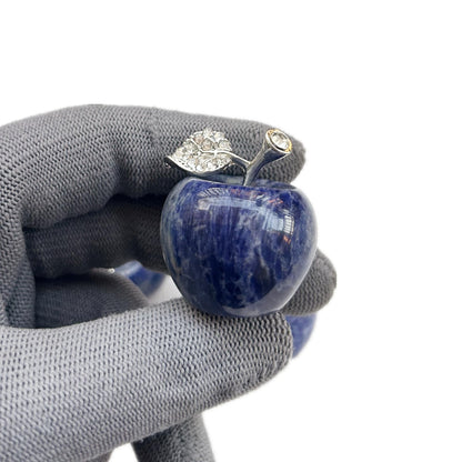 Sunshcat Natural Sodalite 1.18 Inchs Apple Crystal and Healing Stone Statues,Room Decoration Christmas Decorations Thanksgiving Gifts Office Gifts Collectibles
