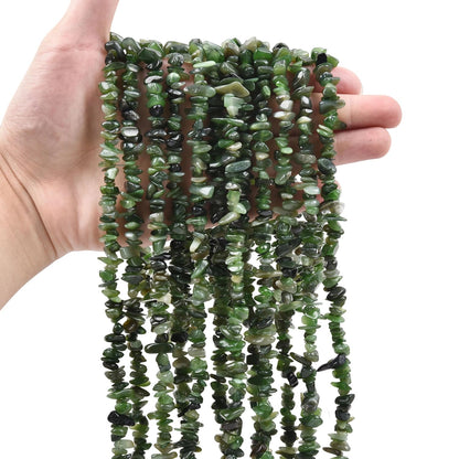 Natural Chip Stone Beads 450pcs Green Canada Jade Chips 5-8mm Genuine Real Irregular Healing Crystal Rocks Hole Drilled DIY Loose Gemstone Beads for Jewelry Making Bracelet Earrings Necklace Crafting