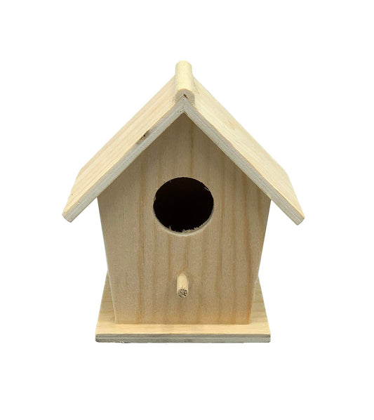 Creative Hobbies® Mini 4 Inch Tall Birdhouse - Set of 4 Styles, Small Unfinished Wood Ready to Paint or Decorate
