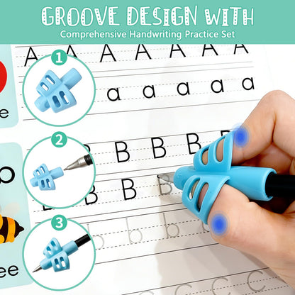 Magic Grooved Writing Practice for Kids Ages 3-8,Reusable Large Grooved Handwriting Practice Books, Writing Books for Kids 5-7 Preschool Learning Activitys for Tracing Letters & Numbers