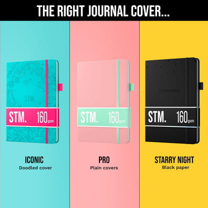 Bullet Dotted Journal Dot Grid Notebook | A5 Daily Journaling Notebooks for Personal Writing, Work, Women | 120gsm Thick Paper, Hard cover, Lay Flat Binding | 5x7 Journals Cuaderno Libretas de apuntes