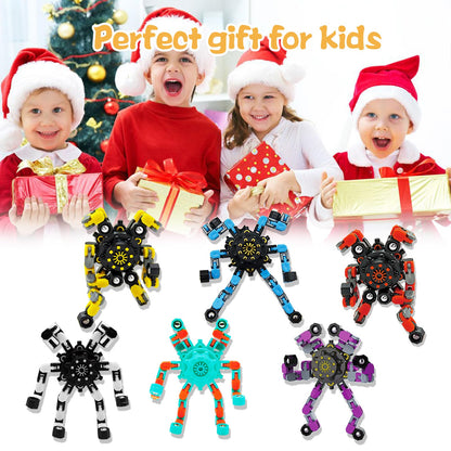 Easter Basket Stuffers 36PC Transformable Fidget Spinner for Kids,Deformable Chain DIY Robot Spinner Sensory Toy, Stress Relief Fingertip Gyros Fidget Toys Party Favors