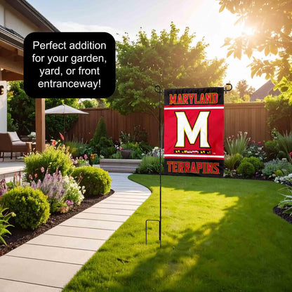 Maryland Terrapins Garden Flag with Stand Holder