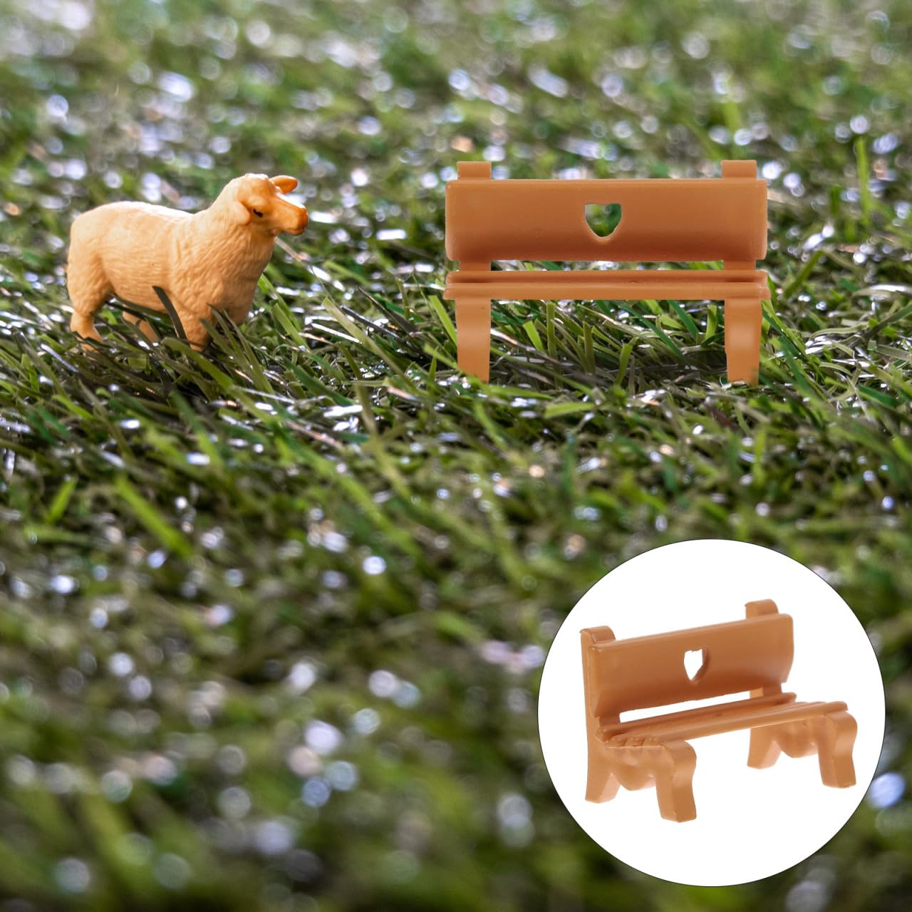 DECHOUS 4Pcs Miniature Park Bench Model 1:75 Scale Plastic Dollhouse Mini Bench for Micro Landscape Garden Accessories