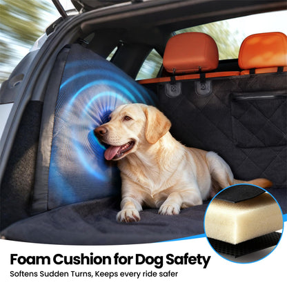 REEVAA SUV Cargo Liner for Dogs, Full Coverage Non-Slip Cargo Cover with Cushioned Sides to Protect Your Dog, Waterproof & Durable, Machine Washable Trunk Protector Mat (M, Black)