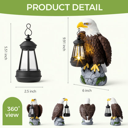 YDKOJGW 250 Anniversary USA Bald Eagle Garden Statue,Solar Garden Outdoor Statues Bald Eagle with Light, Lawn Decor Statue for Patio, Balcony, Yard Ornament,Home Decor Gift for Men Father