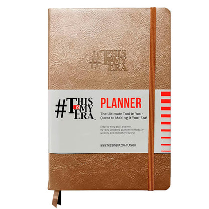 This Is My Era 90 Day Planner, Undated Weekly and Monthly Planner, Life Organizer | Goals Journal, Undated Agenda, Leather & Hard Cover Planner (1 Pack, Gold)