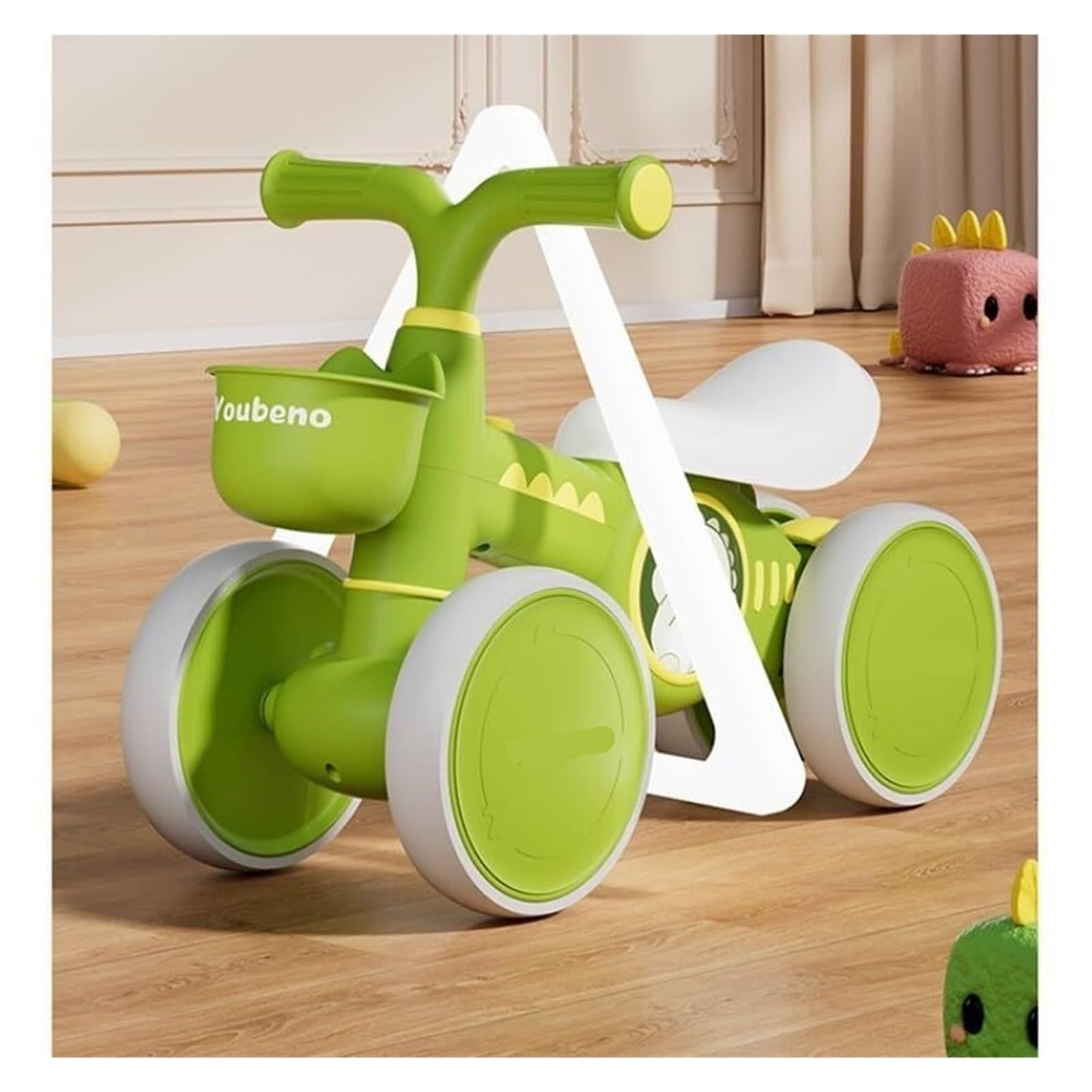 Twist car Ride on Toys Baby Balance Bikes 4 Wheel Wiggle Car with Front Basket for 1-3 Years Old Boys Girls Gifts Ride on Toy(Pink)