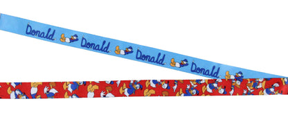 Disney Classic Donald Duck Reversible Lanyard with Clear ID Badge Holder and 2" Donald Rubber Charm