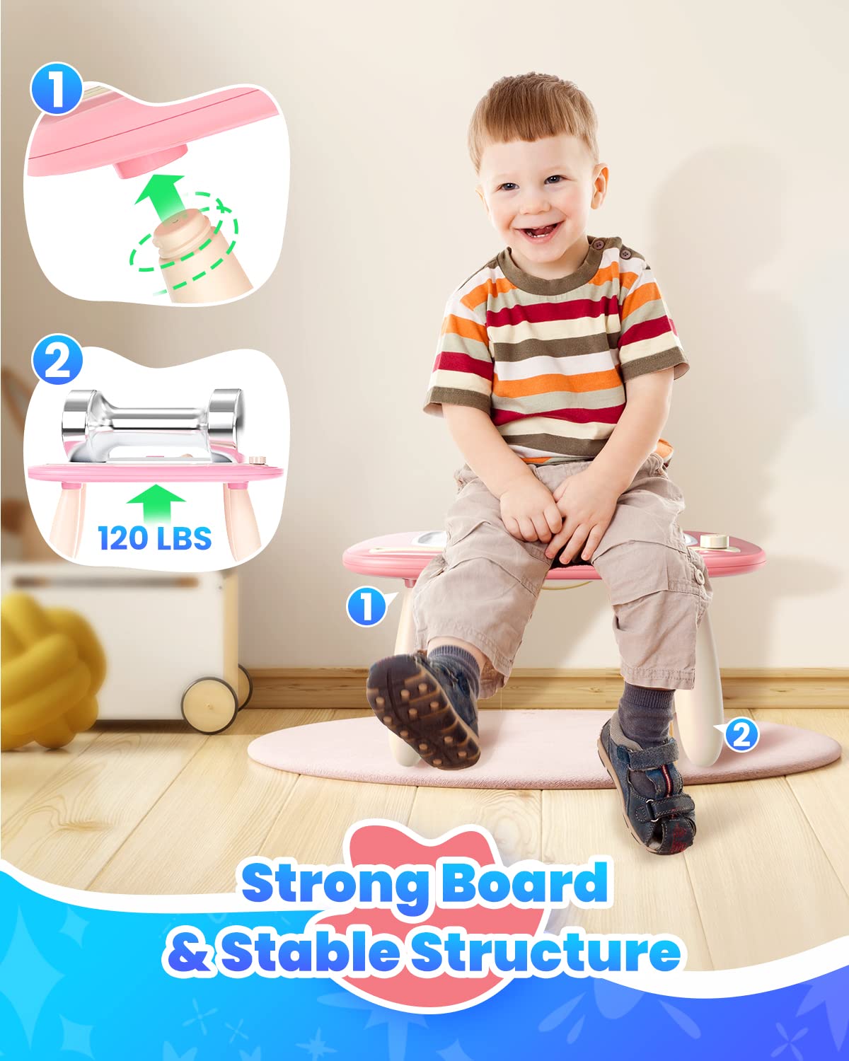 Seimome Magnetic Drawing Board, Toddler Girl Toys for 1-3 Year Old, Doodle Board Learning and Educational Kids Toys for 1 2 3 Year Old Baby Birthday GIF- Pink