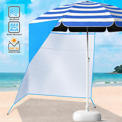 Bylion Large 5.9 x 9.8ft Umbrella Side Shade-UPF50+ Sidewall Accessory for Portable Beach Umbrella Removable Shelter Wall to Block Sun, Wind, & Rain - Waterproof SunWall for Universal Canopy Sunshade