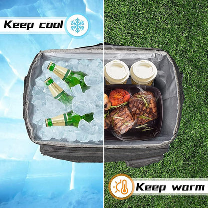 HipierFx Soft Cooler with Wheels and Handle Portable Collapsible Rolling Cooler Bag for Beach Camping Travel (Black)