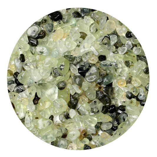 Natural Chip Stone Beads 450pcs Green Prehnite Chips 5-8mm Genuine Real Irregular Healing Crystal Rocks Hole Drilled DIY Loose Gemstone Beads for Jewelry Making Bracelet Earrings Necklace Crafting