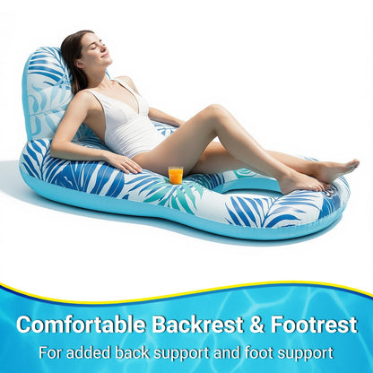 Pool Floats for Adults,Inflatable Chair Lounger Floaties with Drink Holder,Travel Pool Beach Lake Swim Inflatables Water Floating Rafts
