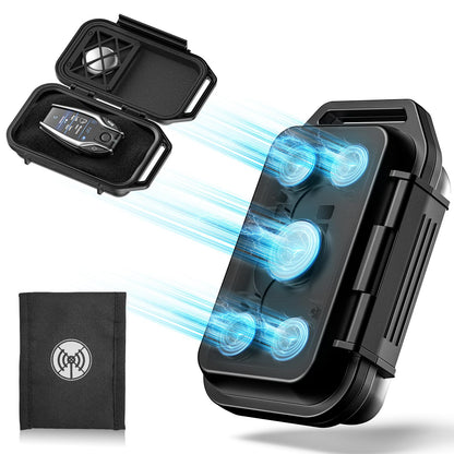 PakWizz Upgraded Magnetic Key Box, Magnetic Key Holder Under Car, Hide a Key Magnetic Car, Waterproof & Dustproof Magnetic Key Hider Outdoor, Magnet Storage Box