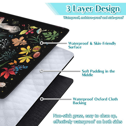 awufncksn Mushroom Picnic Blankets Waterproof Foldable, 60″X80″Thick Three Layer Picnic Mat Outdoor Blanket for Grass,Cute Beach Blanket Sandproof Picnic Accessories for Camping Party Park Hiking