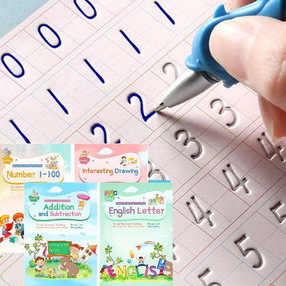 Magic Ink Copybooks for Kids Reusable Handwriting Workbooks for Preschools Grooves Template Design and Handwriting Aid Practice for Kids