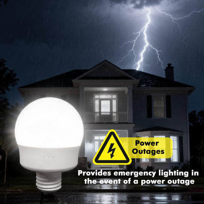 Rechargeable Battery Operated Light Bulbs, E26 Screw in (Magnetic Detachable) Light Bulb for Lamps with Remote Control Dimmable＆Timer, Wireless Puck Emergency Lamp for Non-Hardwired Wall Sconce