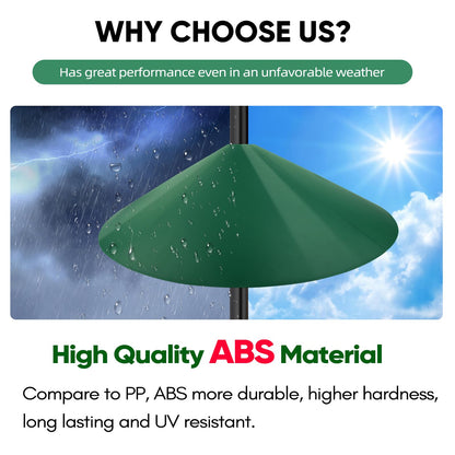 24-inch Large Outdoor Squirrel Baffles for Bird Feeders Pole, Two Way Use, Green Color