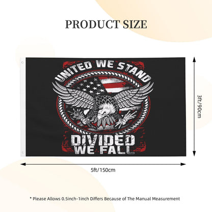 KOSUES America American Flag Eagle United We Stand Flag 3x5 Ft Double-Sided Wall Hanging Banner Vertical Garden Flags Party Yard Outside Flag With Metal Grommets Indoor Outdoor Decorative Sign
