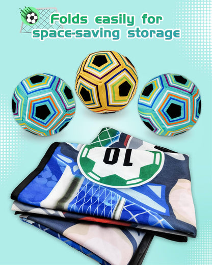 3 Balls Sticky Soccer Game Set Soccer Toy Gift for 3-5 6-8 8-12 Boys and Girls Indoor Outdoor Backyard Toss Soccer Goal Games for Kids Birthday