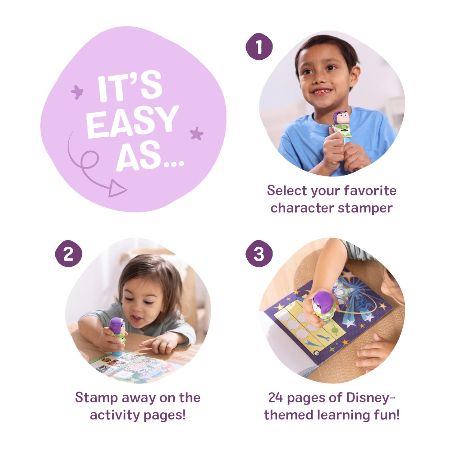 Melissa & Doug Sticker Wow!™ 24-Page Activity Pad and Sticker Stamper, 300 Stickers, Arts and Crafts Fidget Toy Collectible Character – Disney Buzz Lightyear - for Kids Ages 3+ - FSC Certified