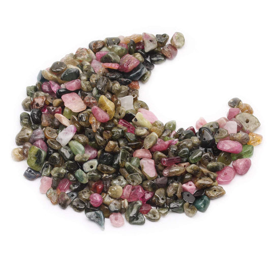 500 pcs Natural Chip Stone Beads Multicolor 5 mm to 8 mm Irregular Gemstone Healing Crystal Loose Rocks Bead Hole Drilled DIY for Bracelet Necklace Earrings Jewelry Making Craft