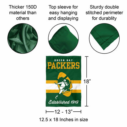 Green Bay Packers Vintage Stripes Garden Flag Double Sided Banner