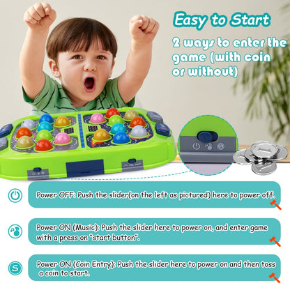 Whack Game Mole for Kids, Toys for 3 4 5 6 7 8+ Year Old Boys Girls, Pounding Toys for Age 3-8, Gift for Kids Toddlers Ages 3-12 Year Old, Interactive Educational Toys with Sound and Light, 3 Modes
