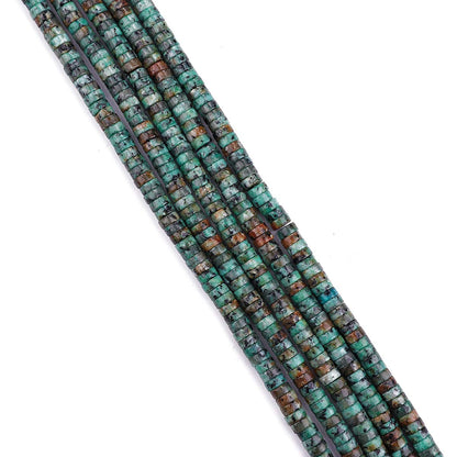 BEADIA Natural African Turquoise Spacer Beads Caps Loose Semi Gemstone for Beading Jewelry Making 6mmx3mm 38cm