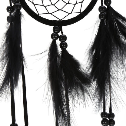 Handmade Large Wood Beads Dream Catcher Dreamcatcher Craft Hanging Pendant Ornament Gift for Living Room Home Decoration Wedding and Festivals (Black)
